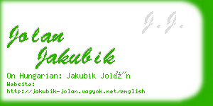 jolan jakubik business card